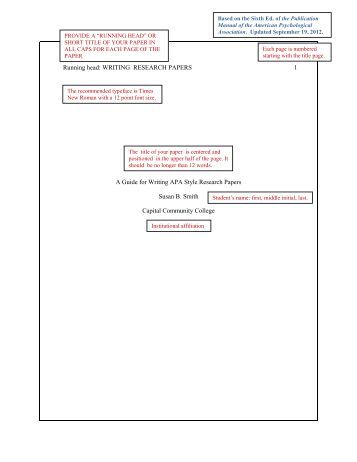 Apa format research paper running head