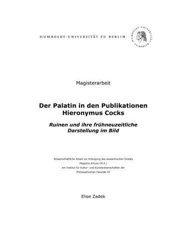 Der Palatin in den Publikationen Hieronymus Cocks ... - macbay.de