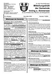 Mitteilungsblatt der Gemeinde Inning a. Ammersee