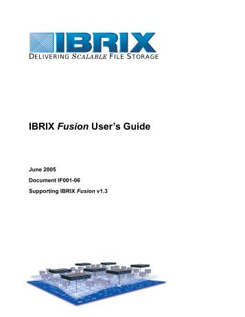 IBRIX Fusion User's Guide (PDF)