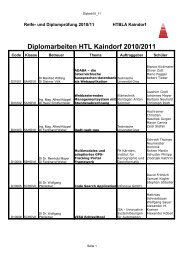 Diplomarbeiten HTL Kaindorf 2010/2011 - HTBLA Kaindorf an der ...