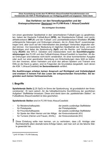 Wichtig - FLVW-Kreis 1 Ahaus/Coesfeld - T-Online