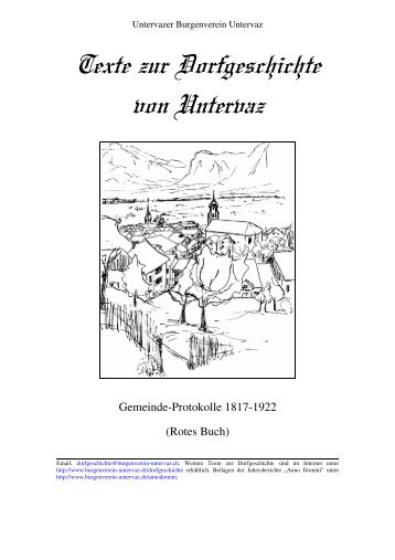 Gemeinde-Protokolle 1817-1922 Rotes Buch - Burgenverein Untervaz