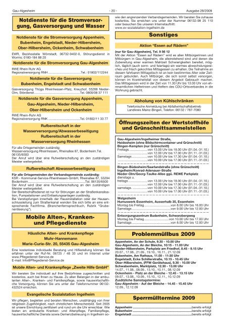 amtlicher teil - Verbandsgemeinde Gau-Algesheim