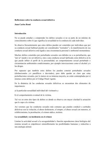 Reflexiones sobre la conducta sexual delictiva Juan Carlos Romi ...