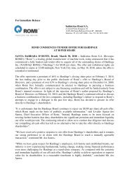 Press Release - Indústrias Romi SA