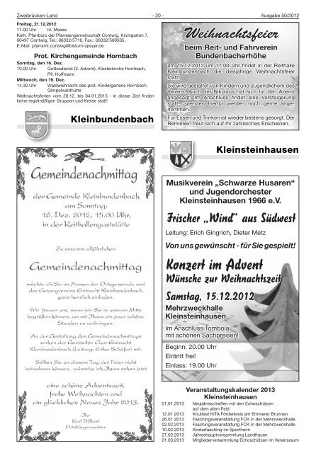 Weihnachtsbaumverkauf - Verbandsgemeinde Zweibrücken-Land