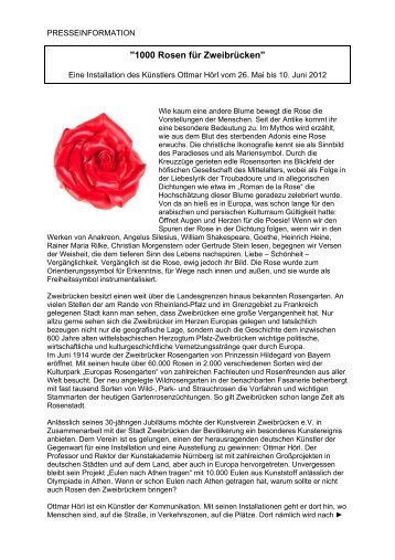 "1000 Rosen für Zweibrücken" - Ottmar Hörl
