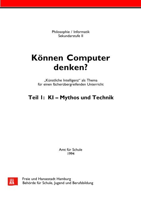 Können Computer denken? Teil 1 - Didaktik der Informatik