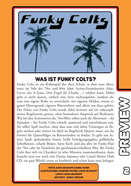 DAS 70er/80er JAHRE ACTIONSERIEN-ROLLENSPIEL - Funky Colts