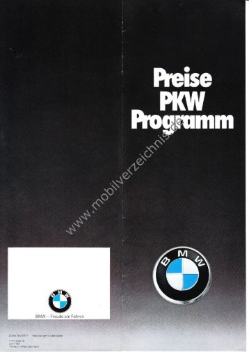Preisliste BMW 3er (E21), 5/1977 - mobilverzeichnis.de