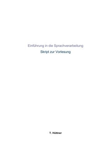 1. Sprache und Sprachverarbeitung