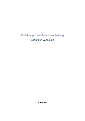 1. Sprache und Sprachverarbeitung