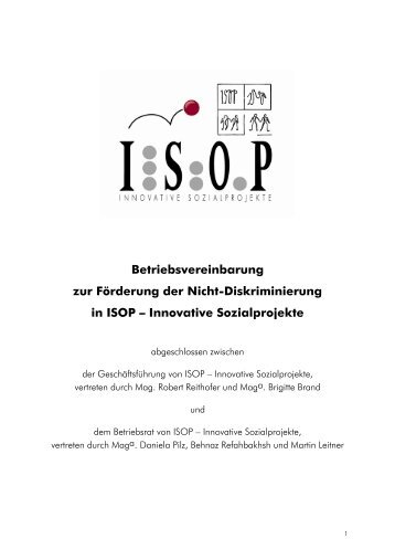 Betriebsvereinbarung zur Förderung der Nicht ... - Isop