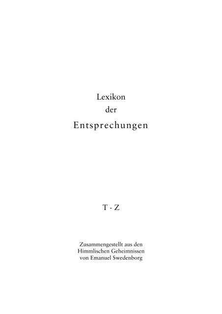 Lexikon Der Entsprechungen Zusammengestellt Aus Den Hg T Z