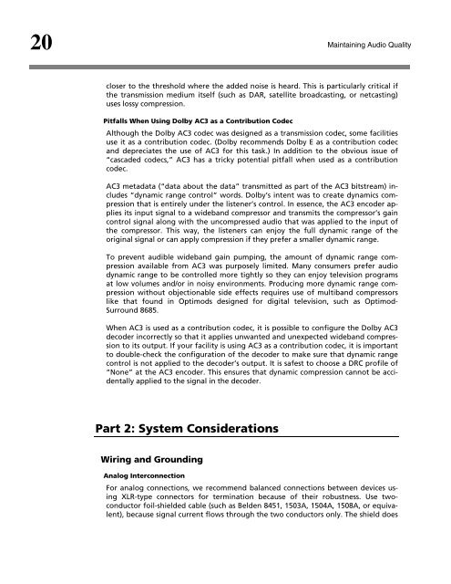 Maintaining Audio Quality in the Broadcast Facility 2011 - Orban