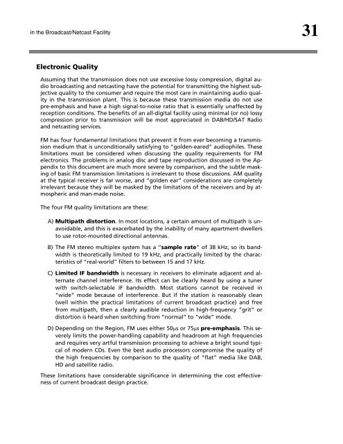 Maintaining Audio Quality in the Broadcast Facility 2011 - Orban