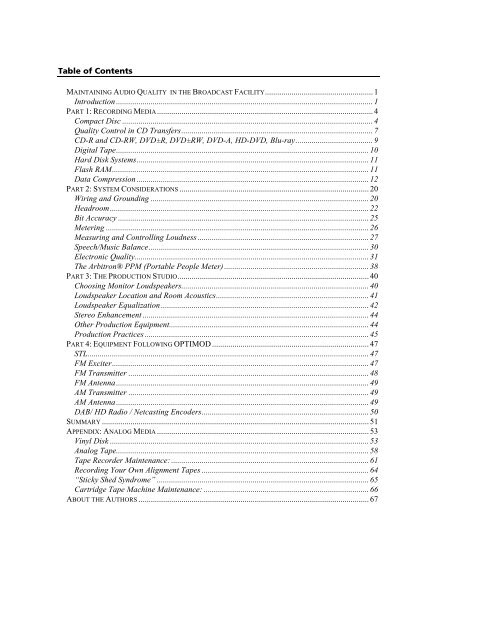 Maintaining Audio Quality in the Broadcast Facility 2011 - Orban