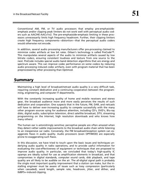 Maintaining Audio Quality in the Broadcast Facility 2011 - Orban