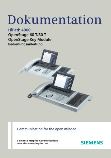 OpenStage 60_80 T (HiPath 4000), Bedienungsanleitung, Ausgabe ...