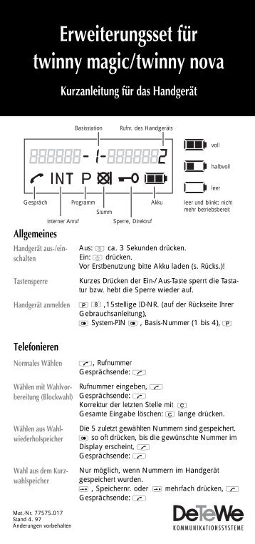 Erweiterungsset für twinny magic/twinny nova - DeTeWe