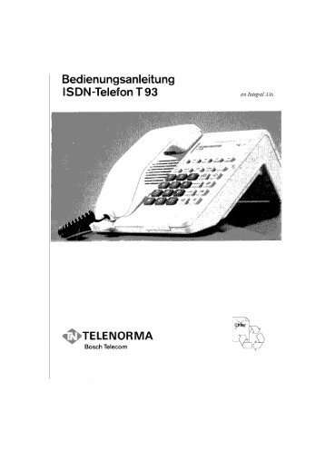 Bedienungsanleitung ISDN-Telefon T 93 TELENORMA