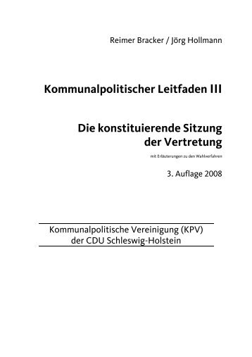 Kommunalpolitischer Leitfaden III Die konstituierende Sitzung der ...