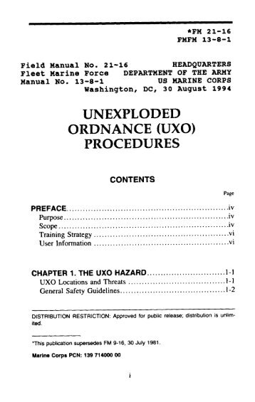 FM 21-16 UXO Procedures