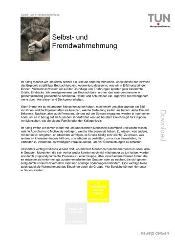 Download Selbst- und Fremdwahrnehmung