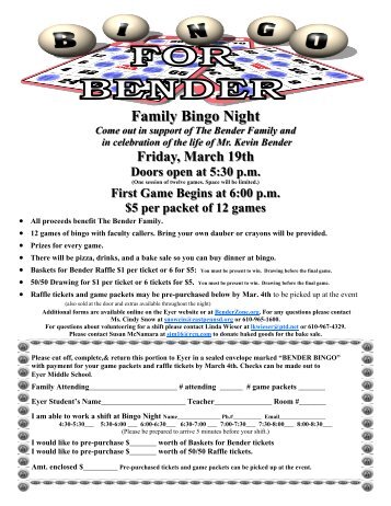 Family Bingo Night - East Penn School District