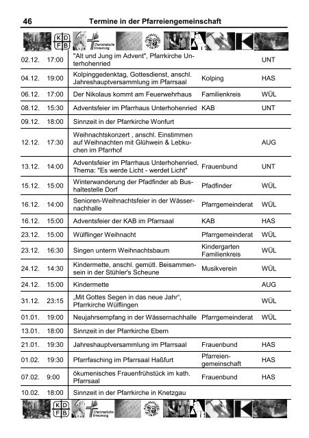 Pfarrfenster Pfarrbrief Pfarreien ge me ins cha ft St. Kilian