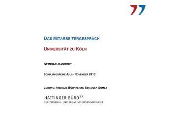 das mitarbeitergespräch universität zu köln seminar-handout