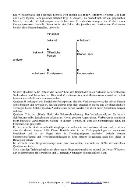 Feedback - Unterrichtsmethoden im konstruktiven und systemischen