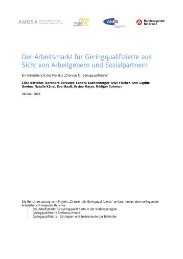 Der Arbeitsmarkt für Geringqualifizierte aus Sicht von ... - AMOSA