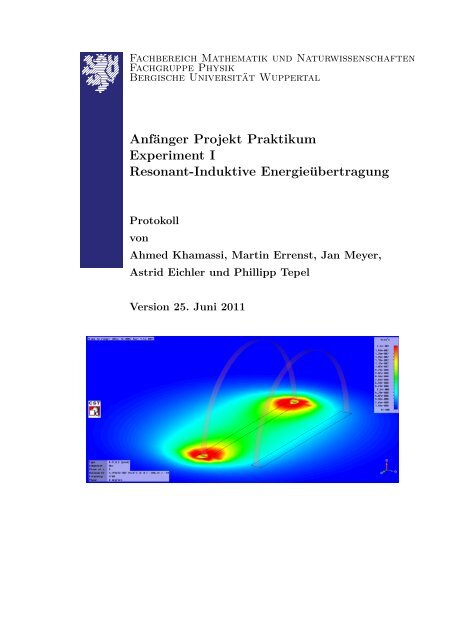 Download (PDF) - Anfänger Projekt Praktikum - Bergische ...