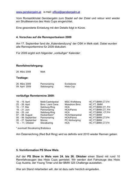 News 24 / 2008 - Histo-Cup Austria