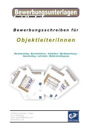 Bewerbungsschreiben für Objektleiter/Innen