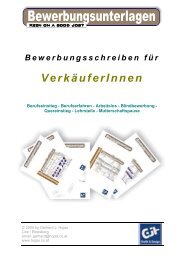 Bewerbungsschreiben für VerkäuferInnen