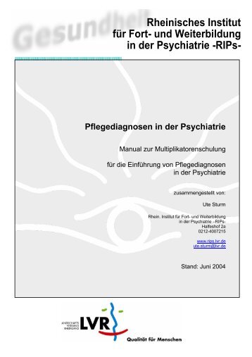Rheinisches Institut für Fort- und Weiterbildung in der Psychiatrie ...