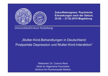 Postpartale Depression und - Städtisches Klinikum Magdeburg