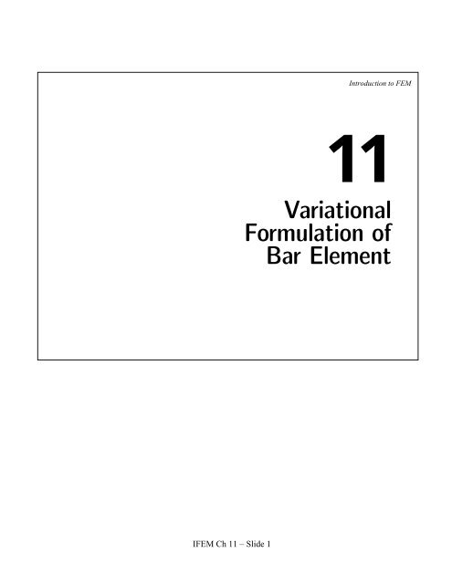 Variational Formulation of Bar Element