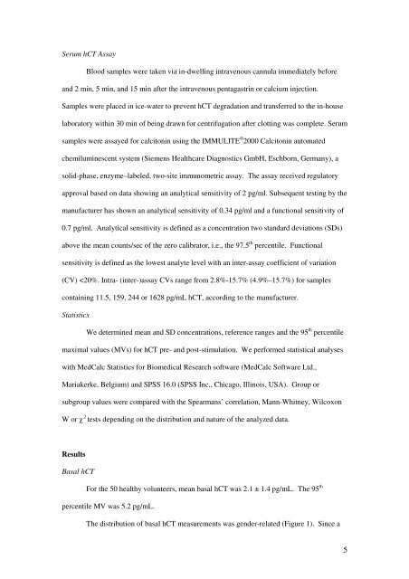 Potency and Tolerance of Calcitonin Stimulation with High Dose ...