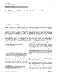 The DSM Diagnostic Criteria for Female Sexual Arousal ... - DSM-5