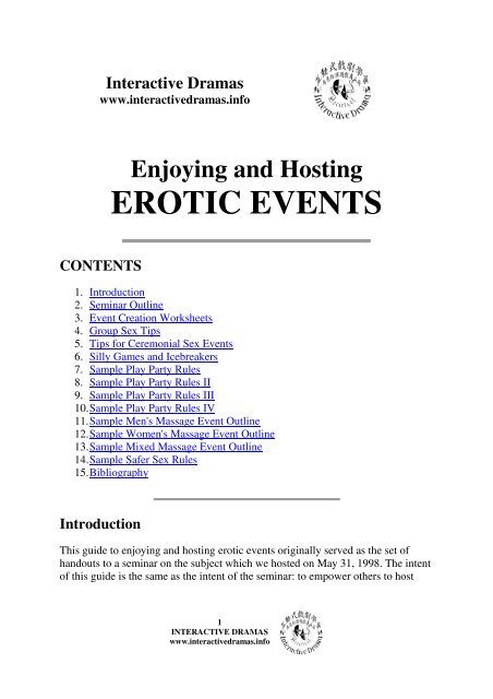 Enjoying and Hosting Erotic Events