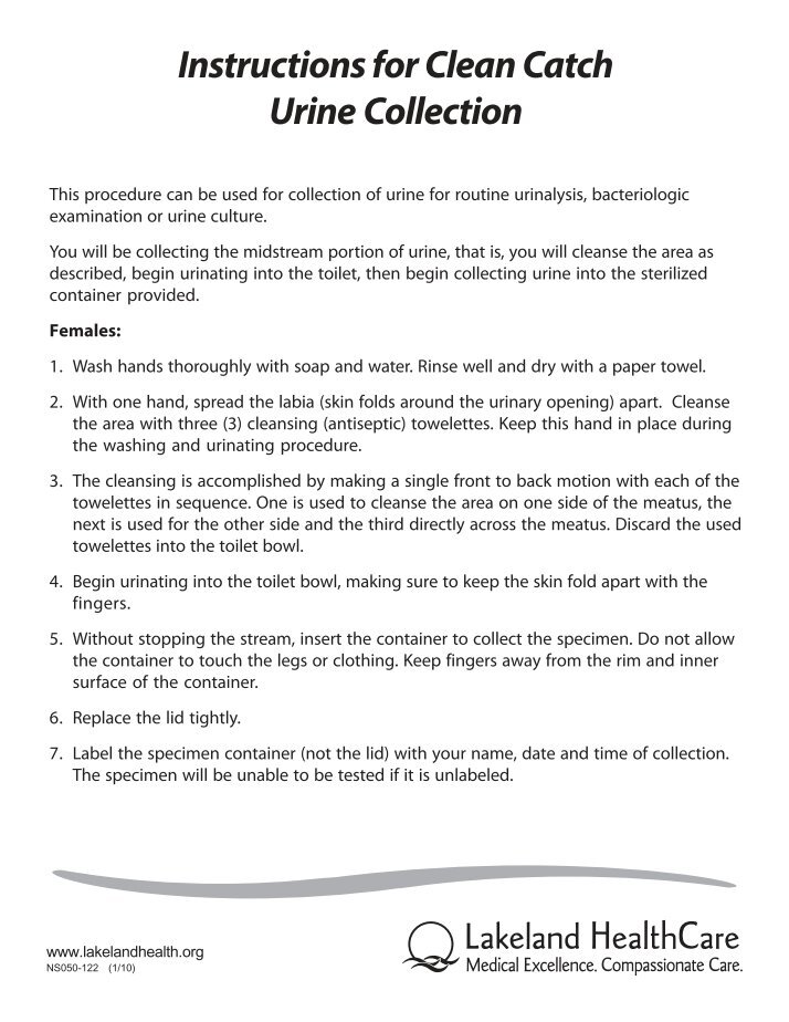 Blood & Urine Kit INSTRUCTION SHEET ExamOne
