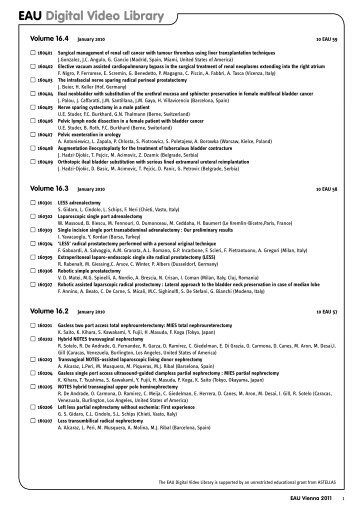 EAU Digital Video Library - EAU Annual Congress - Vienna 2011