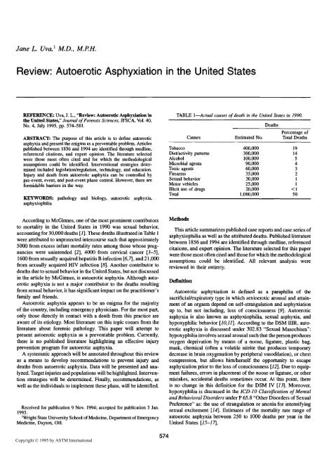 Review: Autoerotic Asphyxiation in the United States - Library