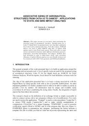 Associative sizing of aeronautical structures from CATIA V5