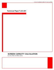 Technical Paper T-JCI-201 SCREEN CAPACITY CALCULATION