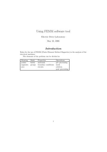 Using FEMM software tool - Università di Padova
